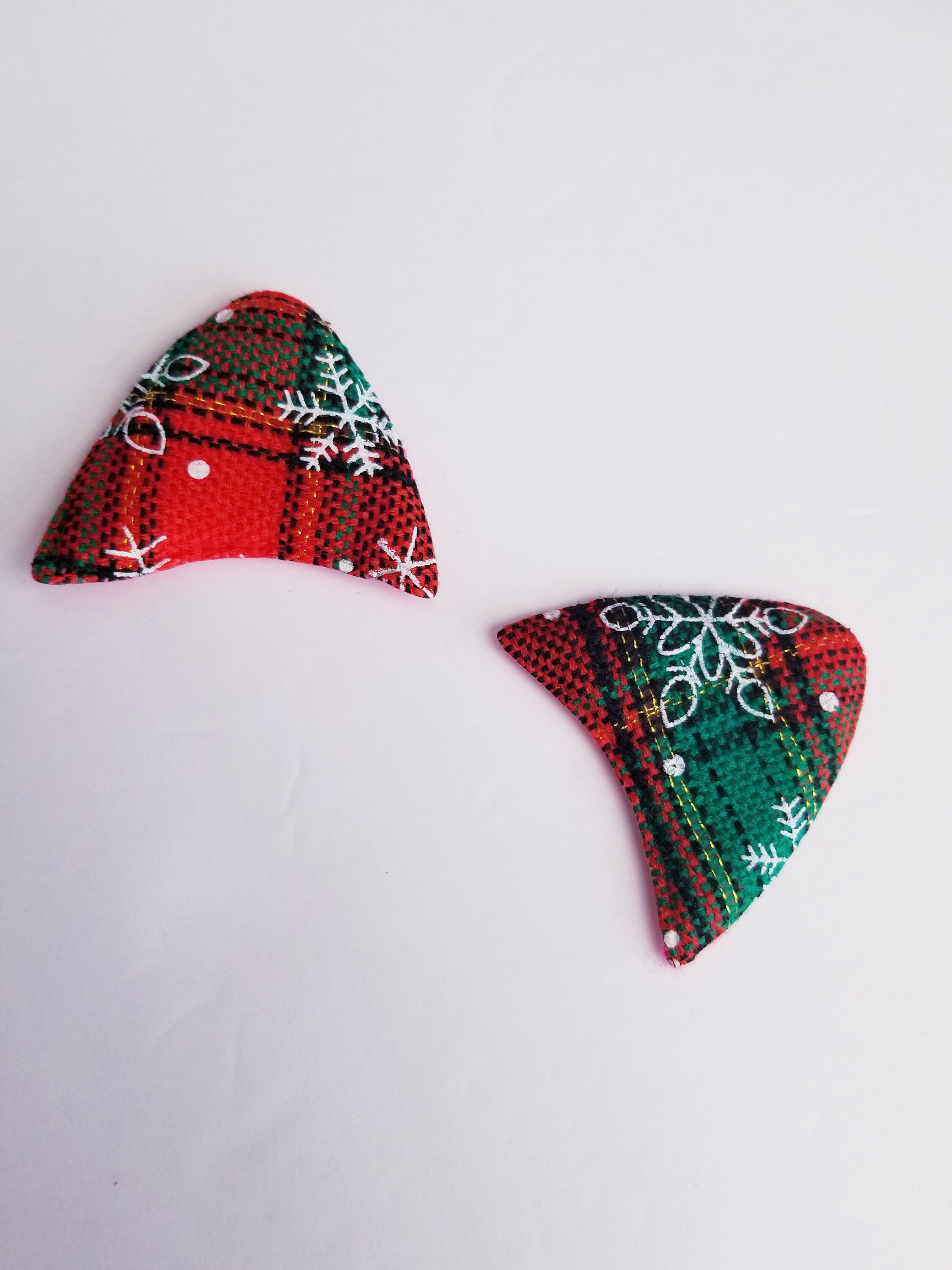 CHRISTMAS PLAID CAT Ears Red/ Green Xmas Cat Ears Mouse Etsy