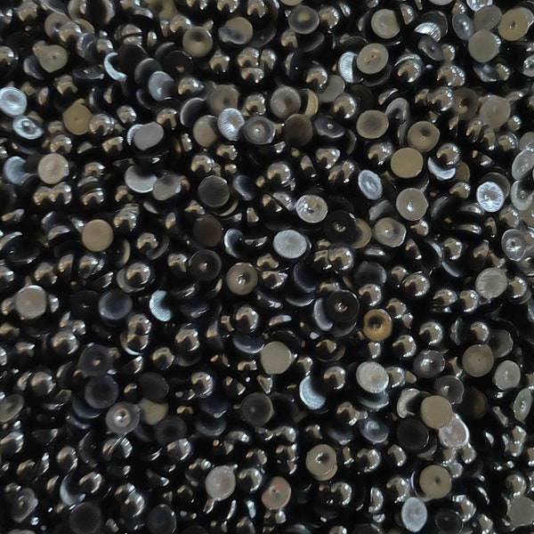 BLACK Pearl 2mm, 3mm, 4mm, 5mm, 6mm, half round, pearls, flat back, ss6, ss10, ss16, ss20, ss30, bulk, wholesale, embellishments