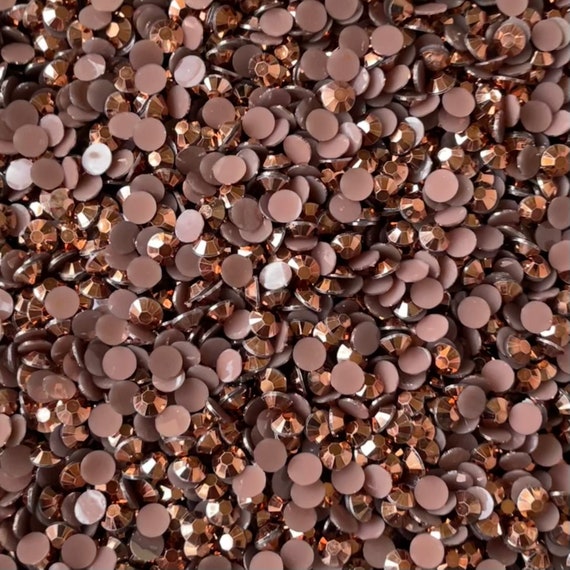 Brown RHINESTONES 2mm, 3mm, 4mm, 5mm, 6mm, flat back, ss6, ss10, ss16,  ss20, ss30, bulk, embellishments, faceted, #1258
