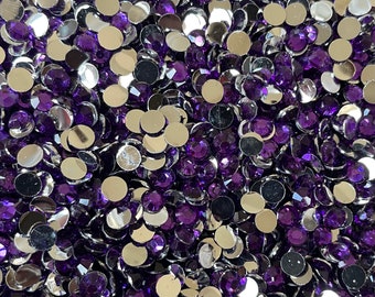 Purple RHINESTONES 2mm, 3mm, 4mm, 5mm, 6mm, flat back, ss6, ss10, ss16, ss20, ss30, bulk, embellishments, faceted, #1235