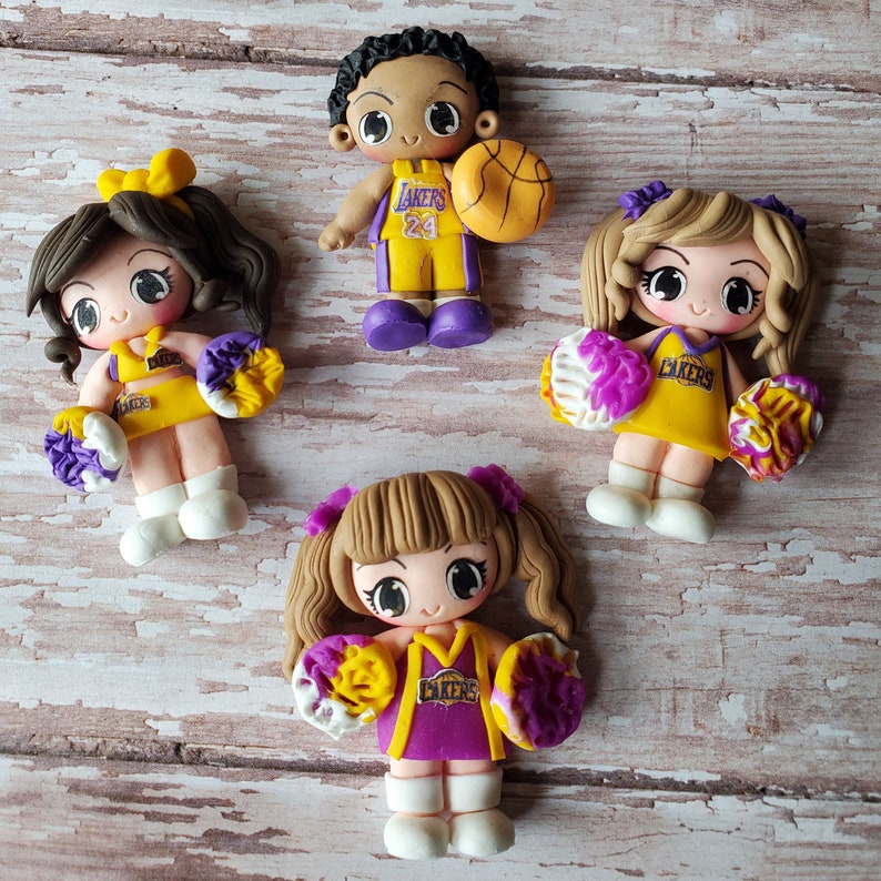 CLAYS Purple & Gold BASKETBALL Team Clay Doll Clay Dolls Etsy