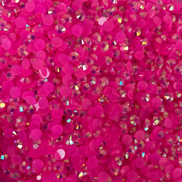 AB Hot Pink RHINESTONES 2mm, 3mm, 4mm, 5mm, 6mm, flat back, ss6, ss10, ss16, ss20, ss30, bulk, embellishments, faceted, #1237