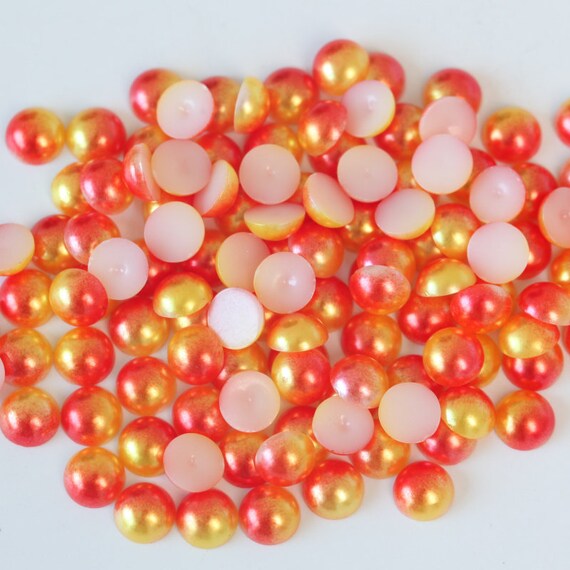 RAINBOW 14 Pearl 2mm 3mm 4mm 5mm 6mm half round pearls flat back ss6 ss10 ss16 ss20 ss30 bulk wholesale embellishments