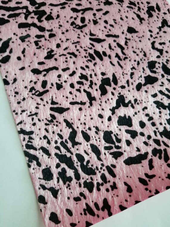 Spilled Milk Pink Black Imitation Cowhidefaux Furfaux Etsy