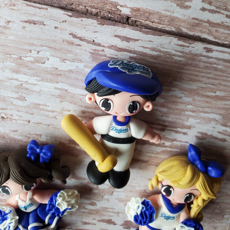 CLAYS Blue BASEBALL Team Clay Doll Clay Dolls Bow Etsy