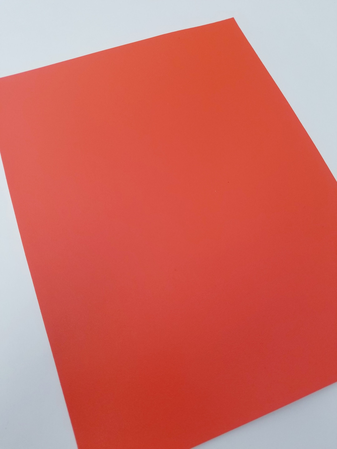 DARK ORANGE SMOOTH Faux Leather Sheet, 8x11 Faux Leather, Orange Vegan Leather, Orange Faux