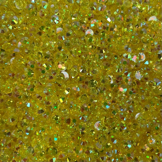 AB Yellow RHINESTONES 2mm, 3mm, 4mm, 5mm, 6mm, flat back, ss6, ss10, ss16,  ss20, ss30, bulk, embellishments, faceted, jelly, #1219