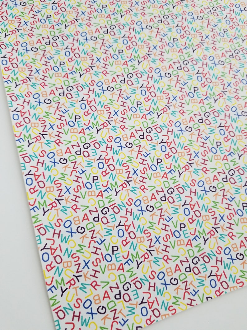 ALPHABET LETTERS Alphabet Material Alphabet Fabric 8x11 - Etsy