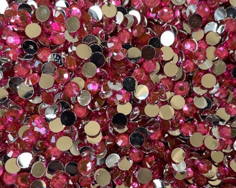 Pink RHINESTONES 2mm, 3mm, 4mm, 5mm, 6mm, flat back, ss6, ss10, ss16, ss20, ss30, bulk, embellishments, faceted, #1233