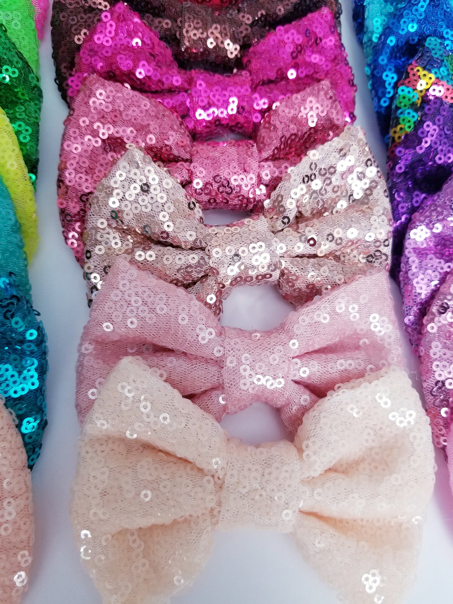 4 Inch SEQUIN HAIR BOW Sequin Bow Diy Bow Diy Hair Bow Etsy