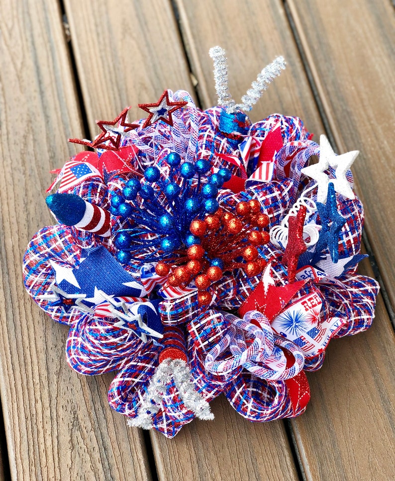 Patriotic Centerpiece Patriotic Table Centerpiece Patriotic Etsy