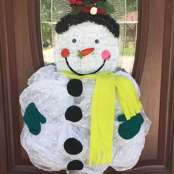 Snowman wreath, snowman door decor, outdoor wreath, winter door decor,  winter wreath, snowman decor, wreath, unique wreath, wreath decor