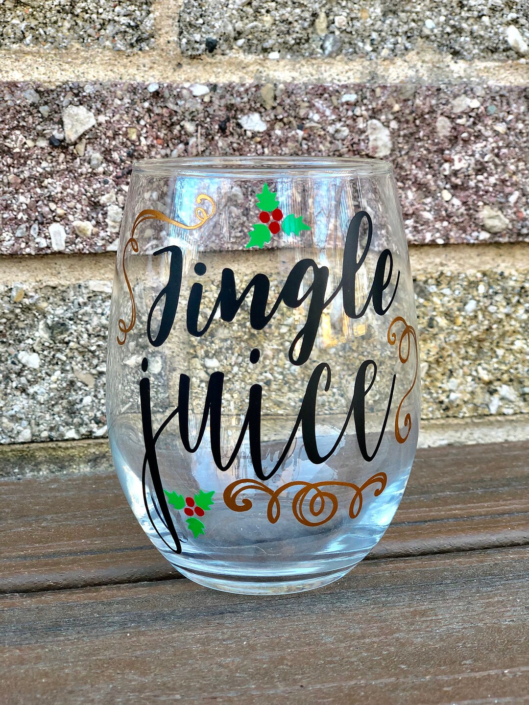 Jingle Juice Wine Glass, Jingle Juice Custom Glass, Christmas Wine