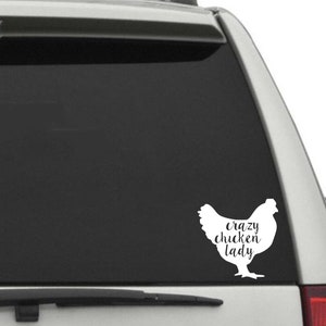 crazy chicken lady decal, crazy chicken lady sticker, crazy chicken lady window decal, chicken decal, chicken lady gift, chicken lover gift