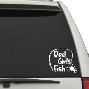 Reel girls fish decal, fishing decal, girls fish decal, fishing window decal, gift for fisher, gift for her, gift idea for woman