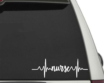 Krankenschwester Aufkleber, Krankenschwester Auto Aufkleber, Krankenschwester Laptop Aufkleber, Krankenschwester Fenster Aufkleber, Geschenk für Krankenschwester, Graduierung Geschenk für Krankenschwester, Krankenschwester Herzschlag Aufkleber