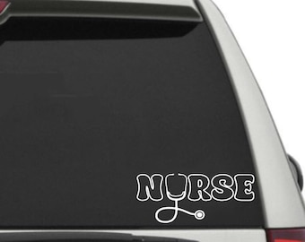 Nurse car decal, Nurse laptop decal, nurse window sticker, gift for nurse, graduation gift for nurse, nurse heartbeat decal