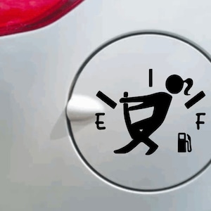 Gas tank empty decal, gas tank funny decal, empty gas tank decal, funny car decal, gas tank girl decal, gas tank guy decal