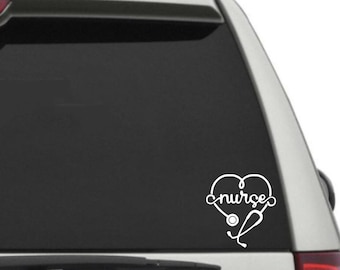 Nurse window decal, Nurse laptop decal, nurse window sticker, gift for nurse, graduation gift for nurse, nurse heartbeat decal