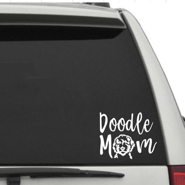 Doodle mom decal, doodle mom window decal, doodle mom car decal, dog mom decal, doodle mom gift, gift for doodle owner, doodle laptop decal