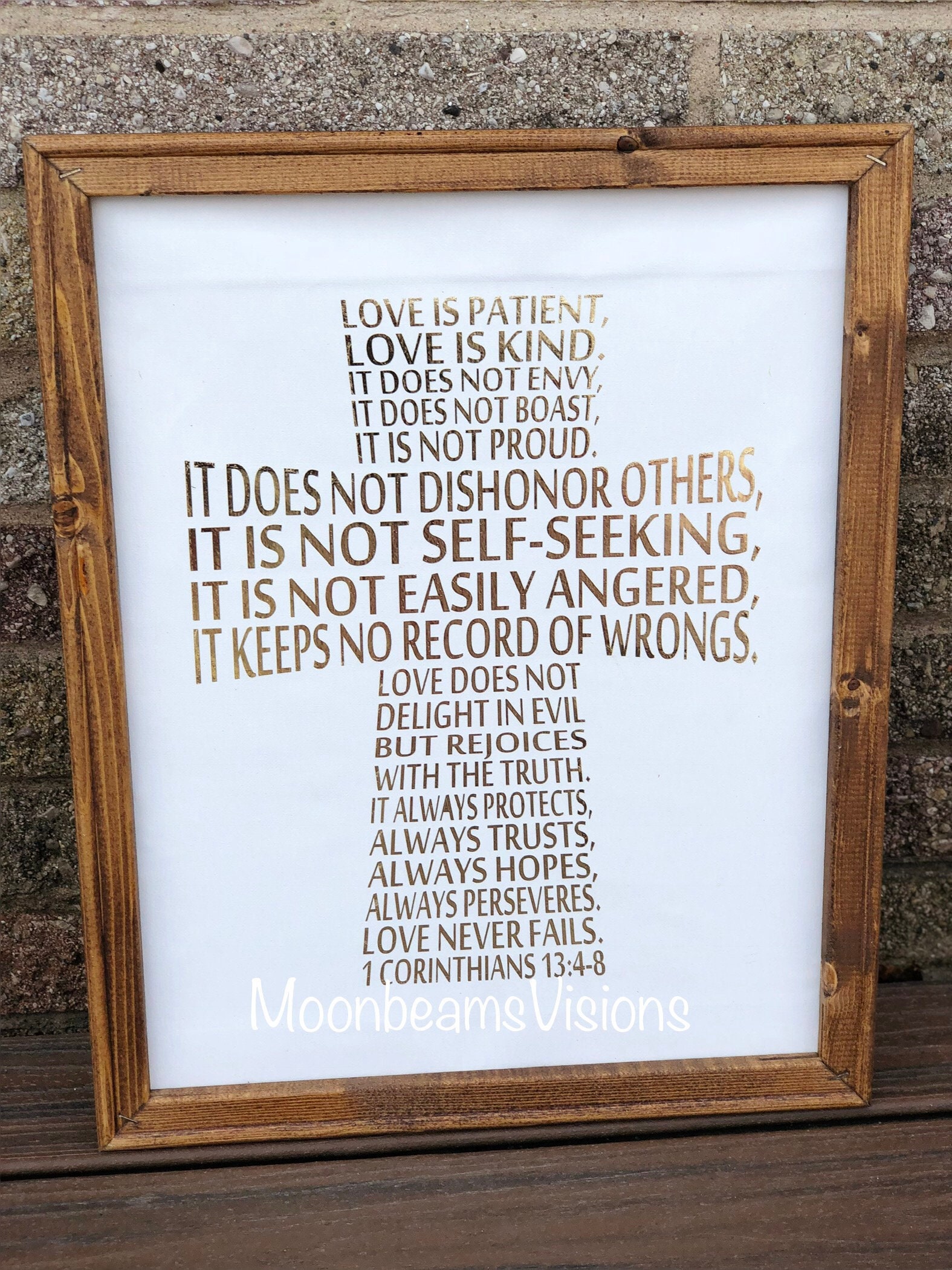 Love is Patient Love Never Fails 1 Corinthians 13 Black 8 x 10 Framed Wall Art Plaque Love is Patient Love Never Fails 1 Corinthians 13 Black 8 x 10 Framed Wall Art Plaque