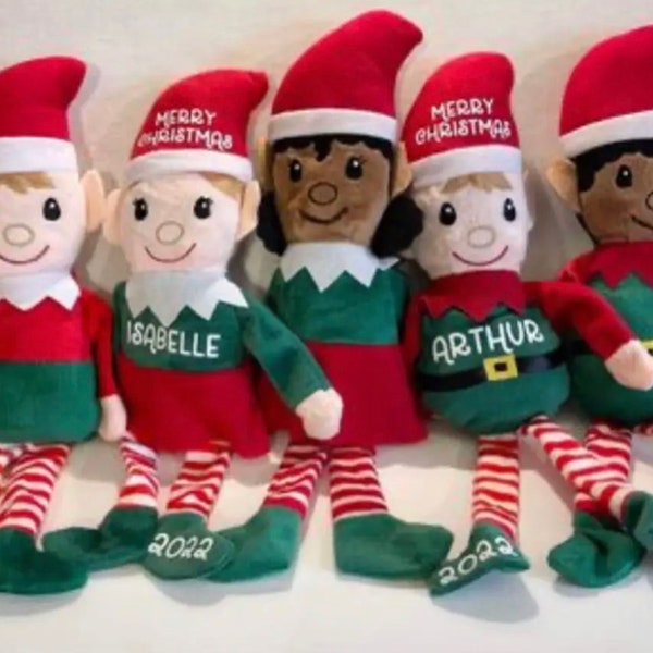 Elfo de Navidad, elfo de Navidad personalizado, elfo de Navidad personalizado, elfos de Navidad de felpa, idea de regalo para niño