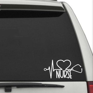 Nurse ekg decal, nurse heart ekg decal, nurse car decal, nurses week gift, gift for nurse, ekg window sticker, nurse laptop decal,