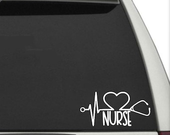 Krankenschwester Ekg Aufkleber, Krankenschwester Herz Ekg Aufkleber, Krankenschwester Auto Aufkleber, Krankenschwester Woche Geschenk, Geschenk für Krankenschwester, Ekg Fenster Aufkleber, Krankenschwester Laptop Aufkleber,
