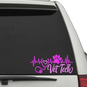 Vet tech window decal, vet tech gift, vet tech sticker, gift for vet tech, vet tech decal, coffee mug decal, veterinarian gift,