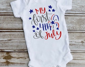 Patriotic baby shirt, my first 4th of July shirt, baby Independence Day shirt, 4th of July baby bodysuit, patriotic baby bodysuit