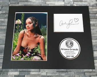 Ariana Grande Limited Edition Signed Autograph Display - Mounted, 8x6