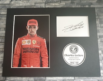 Charles Leclerc - Signed Autograph Display - 8x6 Inches - F1 - Fully Mounted and Ready To Be Framed