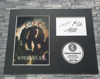 Supernatural - Jensen Ackles, Jared Padalecki, Misha Collins - Signed Autograph Display - Mounted and Ready To Be Framed - Limited Edition