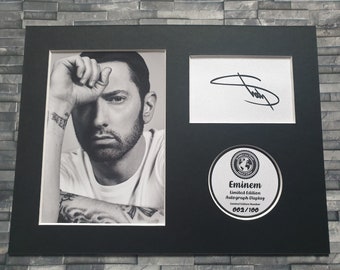 Eminem - Slim Shady - Marshall Mathers - Signed Autograph Display - 8x6 Inches - Mounted And Ready To Be Framed - Limited Edition