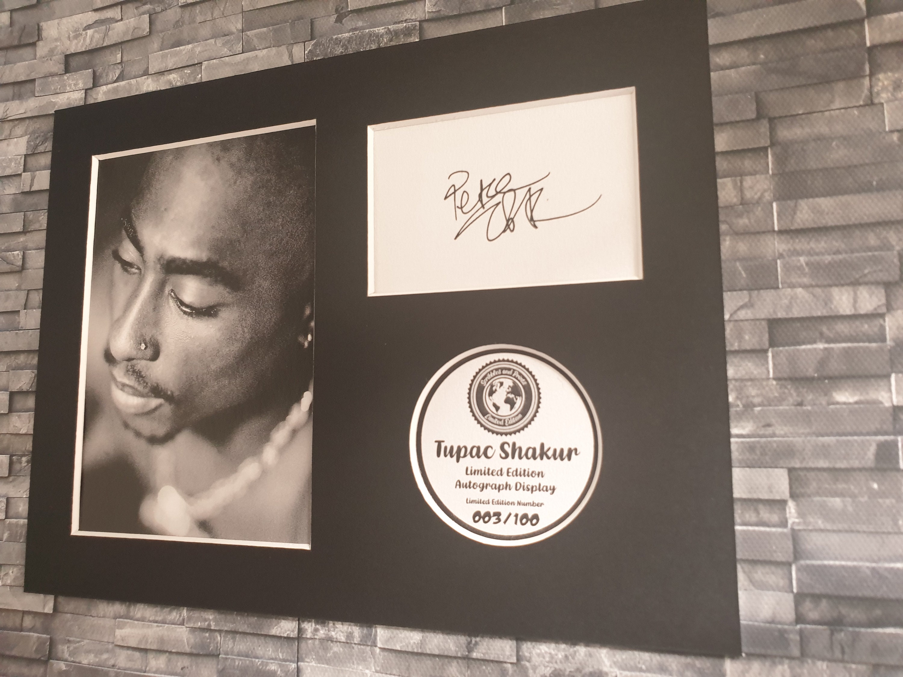 Tupac Shakur - 2pac - Limited Edition Signed Autograph Display