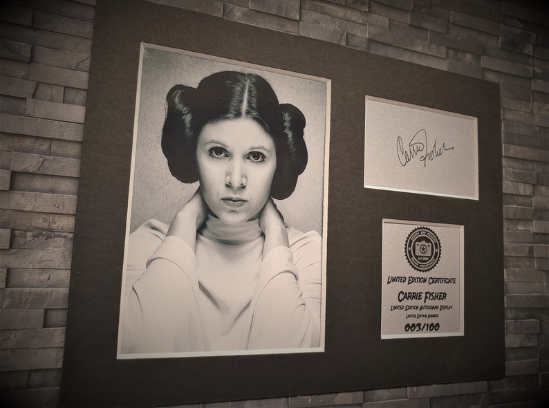 Carrie Fisher Signed Autograph Display Princess Leia Star Wars Limited Edition Fully Mounted and Ready To Be Framed image 2