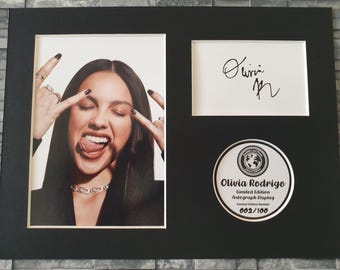 Olivia Rodrigo Limited Edition Signed Autograph Display - Mounted, 8x6