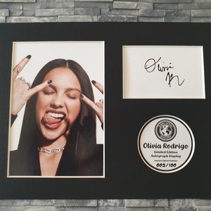 Olivia Rodrigo Signed Autograph Display - Limited Edition - 8x6 Inches - Fully Mounted and Ready To Be Framed