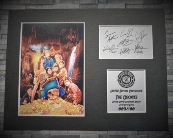 The Goonies Limited Edition Signed Autograph Display - Mounted, 8x6