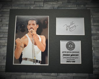 Freddie Mercury - Queen - Signed Autograph Display - Mounted And Ready To Be Framed - Limited Edition