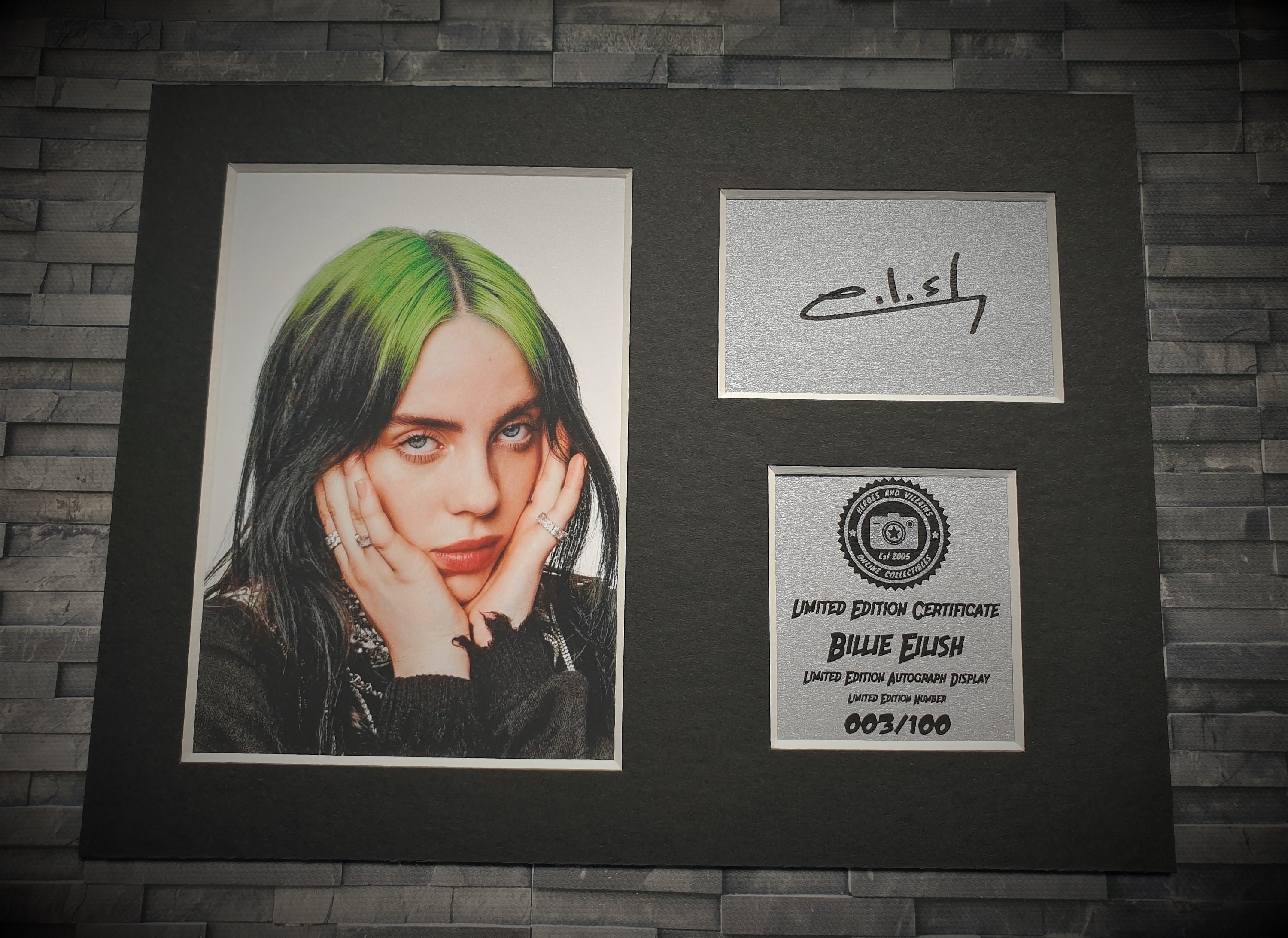 Billie Eilish Signed Autograph Display Mounted And Ready Etsy