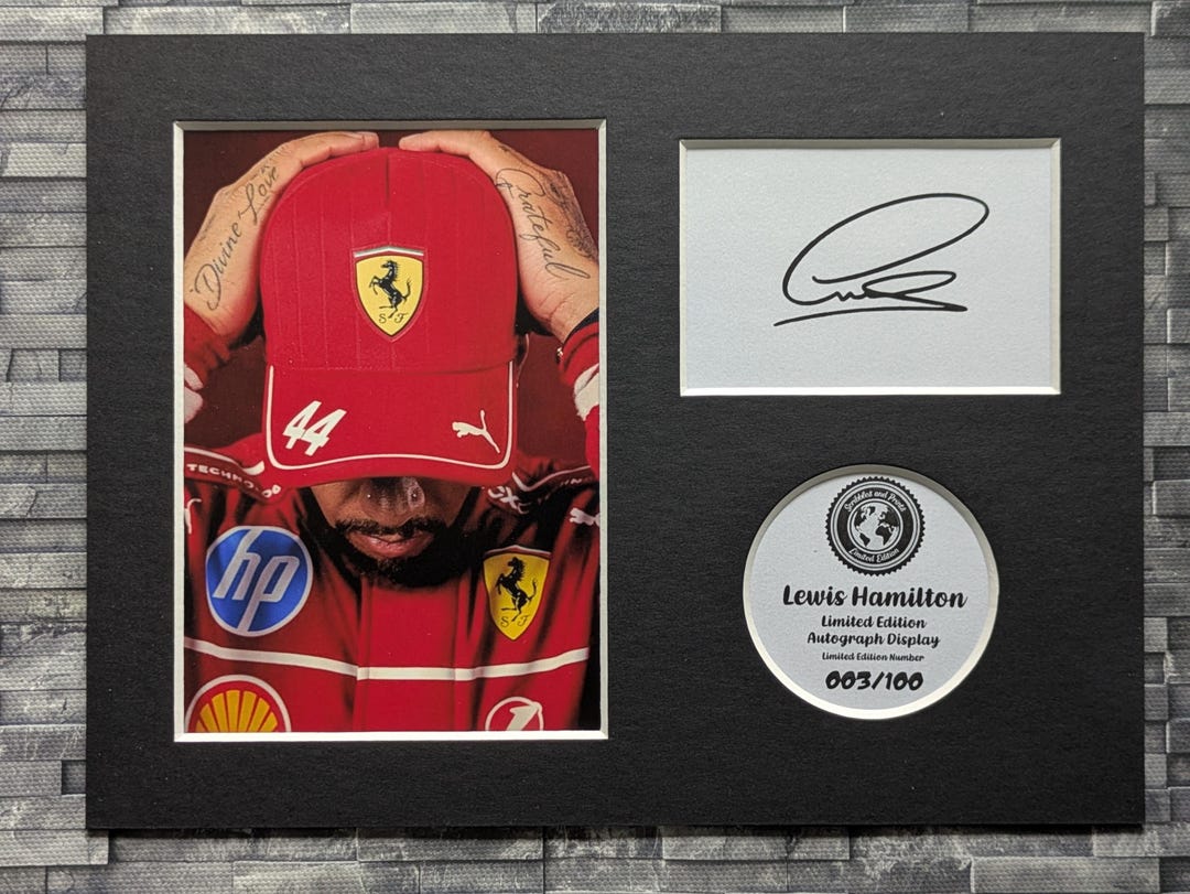 Lewis Hamilton Limited Edition Signed Autograph Display - Mounted, 8x6 ...