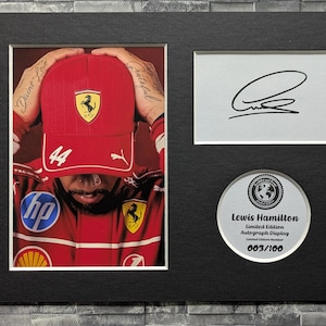 Lewis Hamilton Limited Edition Signed Autograph Display - Mounted, 8x6