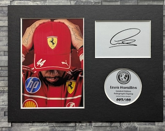 Lewis Hamilton Limited Edition Signed Autograph Display - Mounted, 8x6
