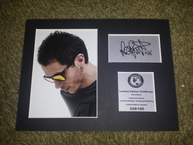 Valentino Rossi Signed Italian Motorcycle Racer Poster MotoGP Sport Quote Photo