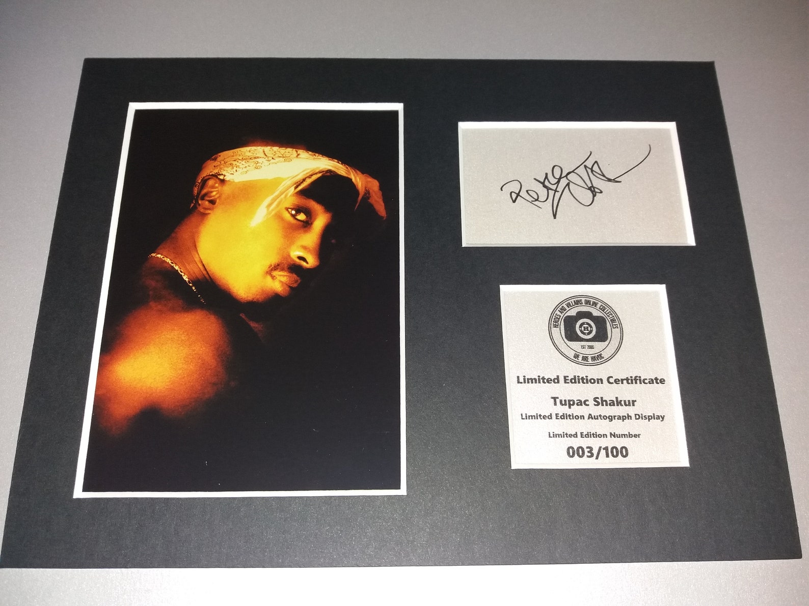Tupac Shakur 2pac Signed Autograph Display Mounted And Etsy
