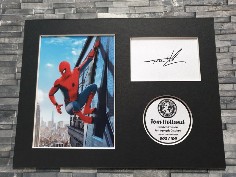 Tom Holland Signed Autograph Display Spider-man The Avengers Limited Edition 8x6 Inches Fully Mounted and Ready To Be Framed image 1