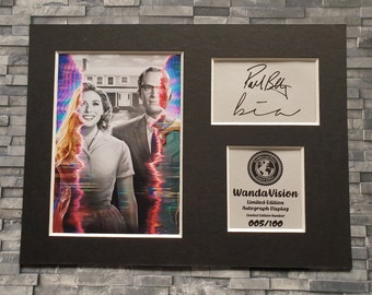 WandaVision - Elizabeth Olsen and Paul Bettany - Signed Autograph Display - Fully Mounted and Ready To Be Framed