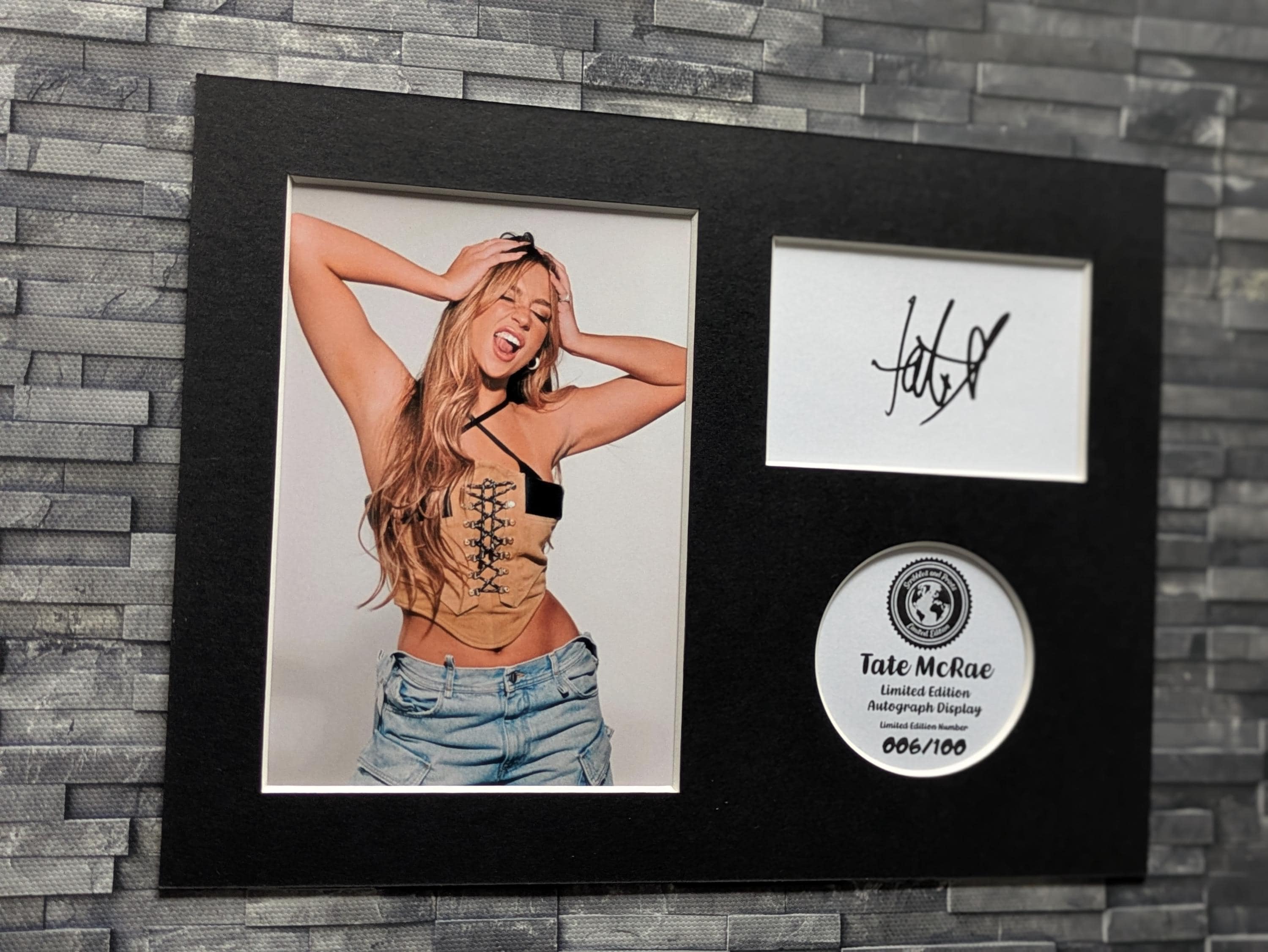 Tate Mcrae Limited Edition Signed Autograph Display - Mounted, 8x6