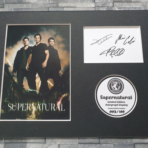 Supernatural Limited Edition Signed Autograph Display - Mounted, 8x6